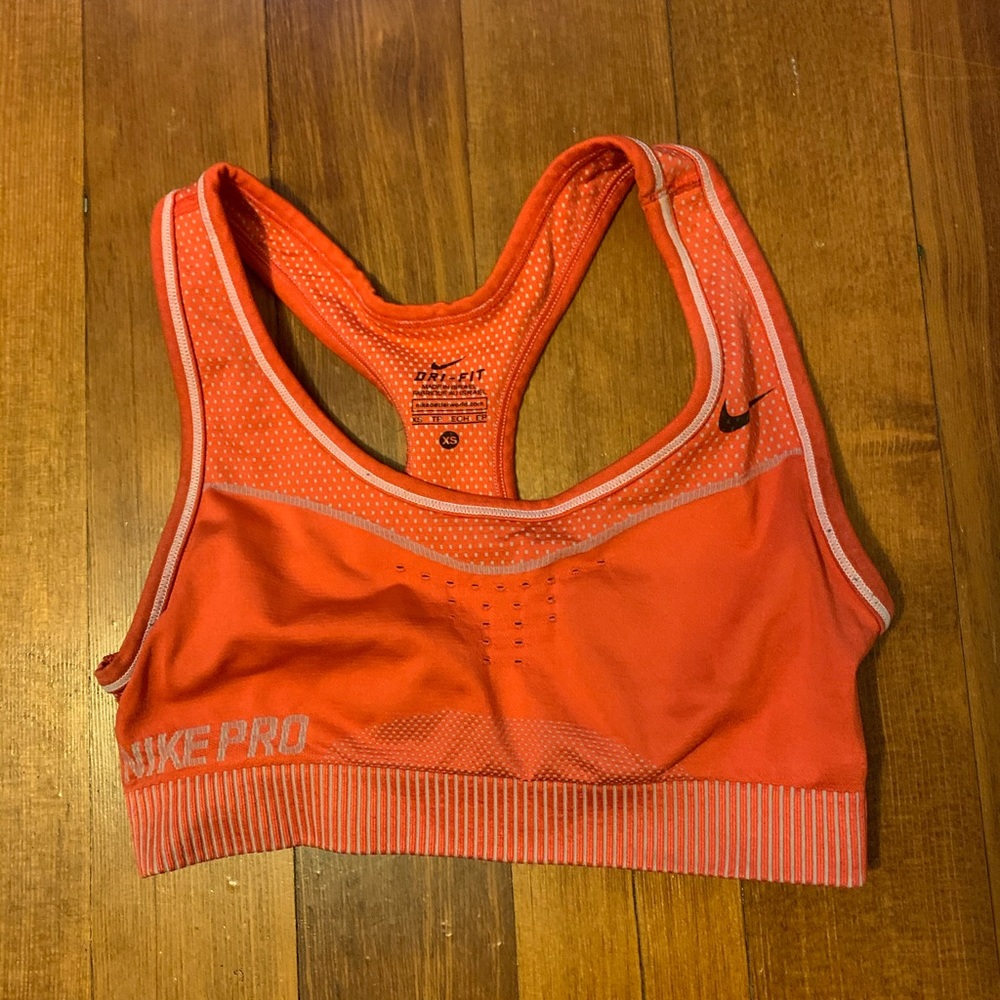 Red Nike sports bra